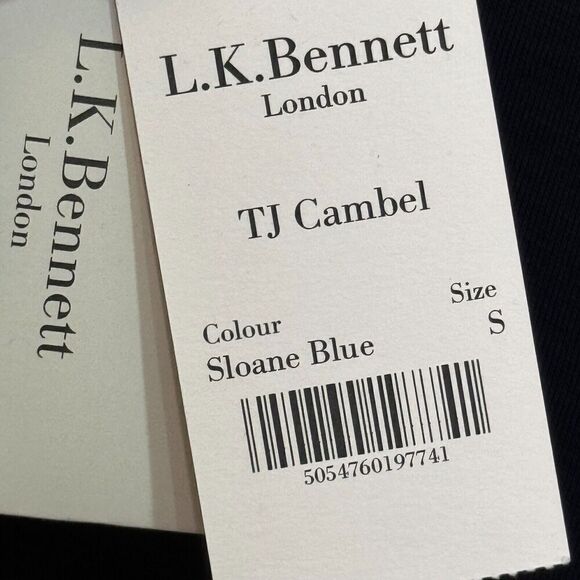 L.K. Bennett Blouse Top Size Small NEW Sloane Navy Blue with Lace Collar - Picture 5 of 8